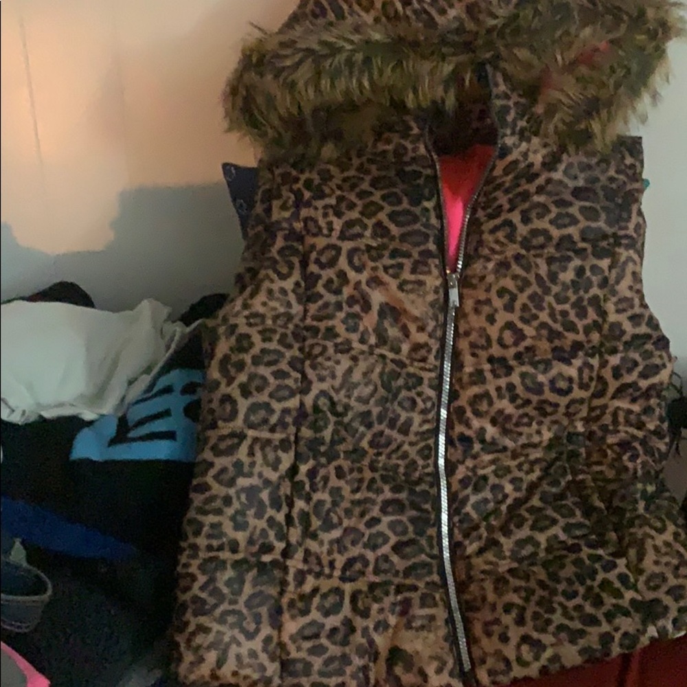 Juicy couture hot pink and cheetah print vest